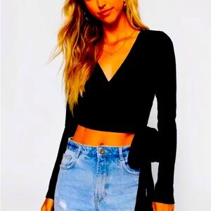 BY VICI BOUTIQUE DROP WOMENS CROSS DEEP WRAP RUCHED SEXY DEEP V!❤️